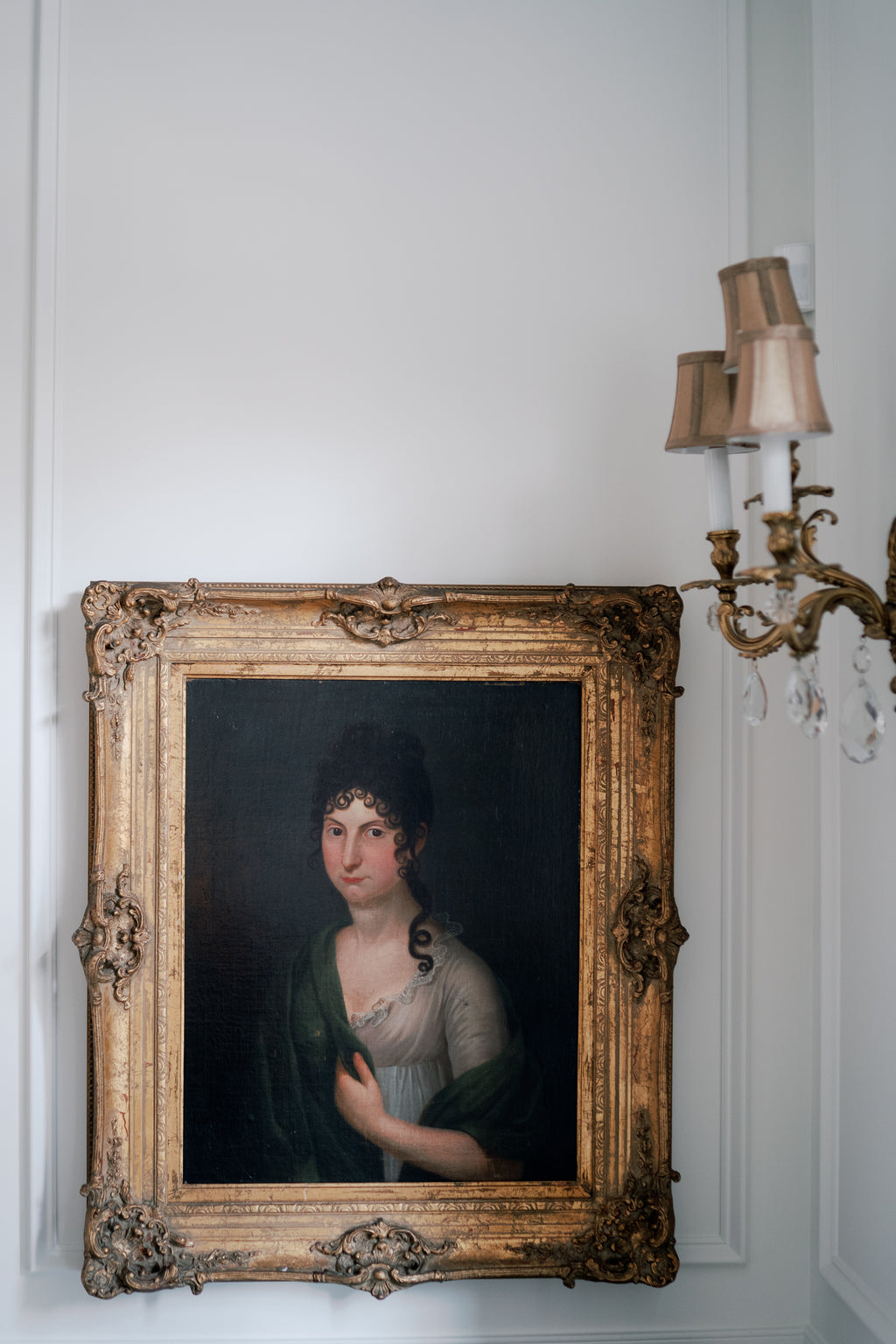 French Empire Oil Portrait of a Woman