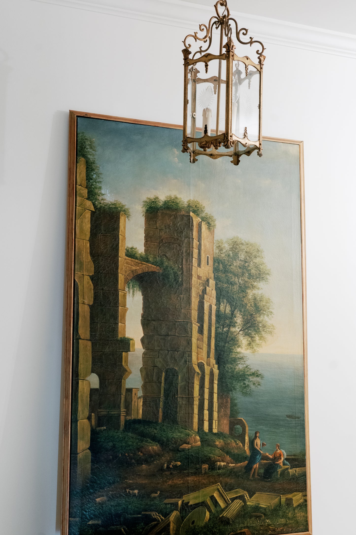 Antique Capriccio Oil Landscape