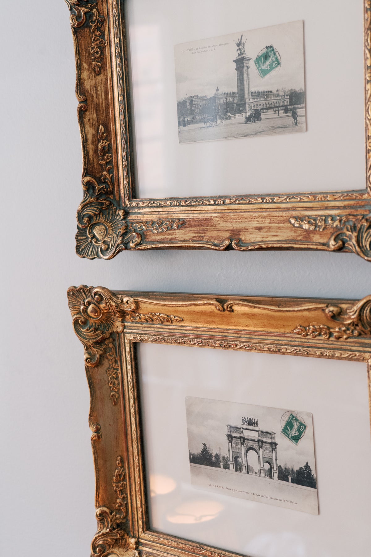 Archive: Pair of Antique Paris Postcards in Giltwood Frames