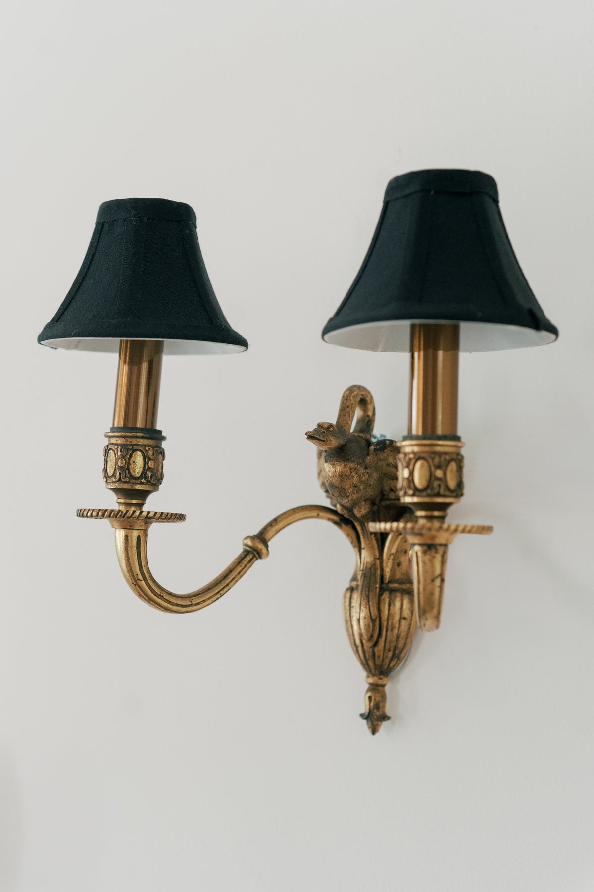 Pair of French Empire Style Swan Sconces