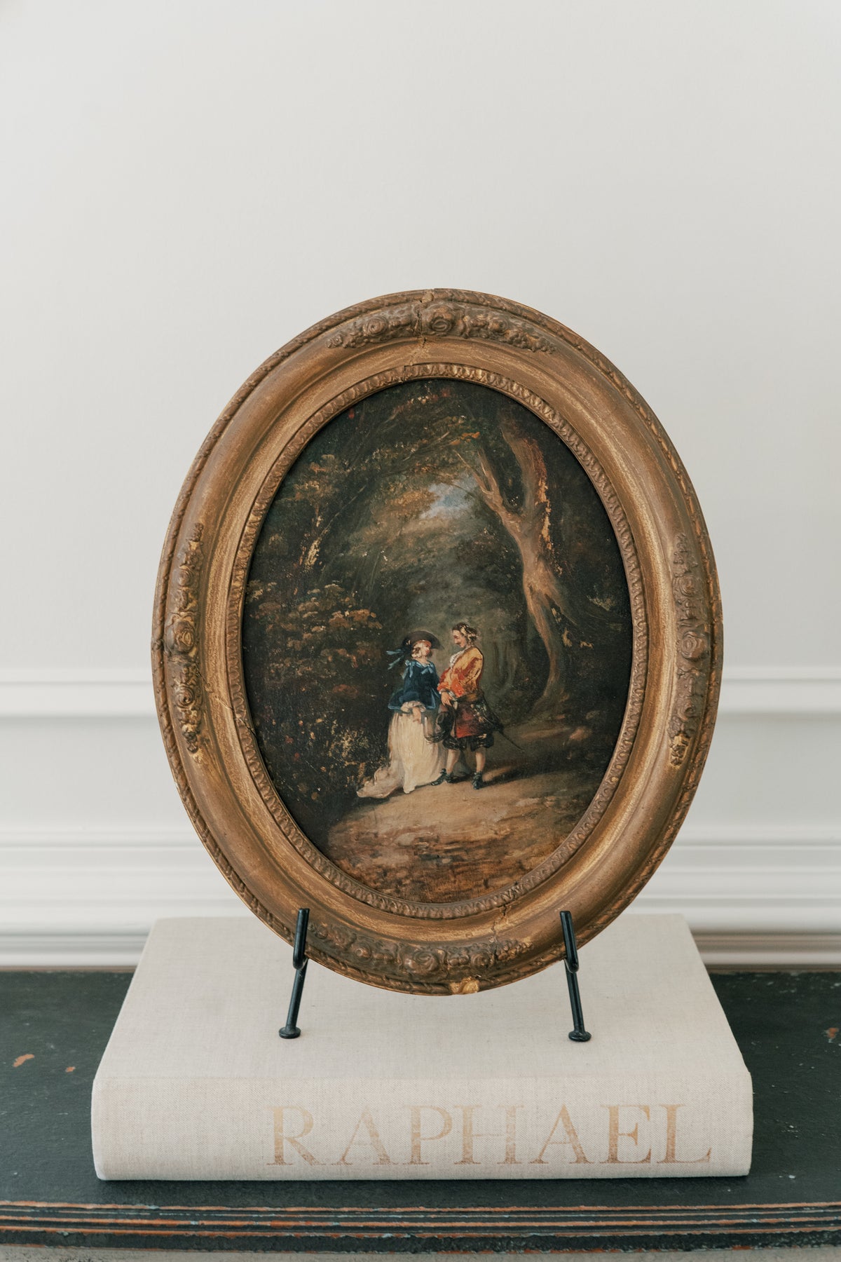 Antique French Romantic Courtship Scene