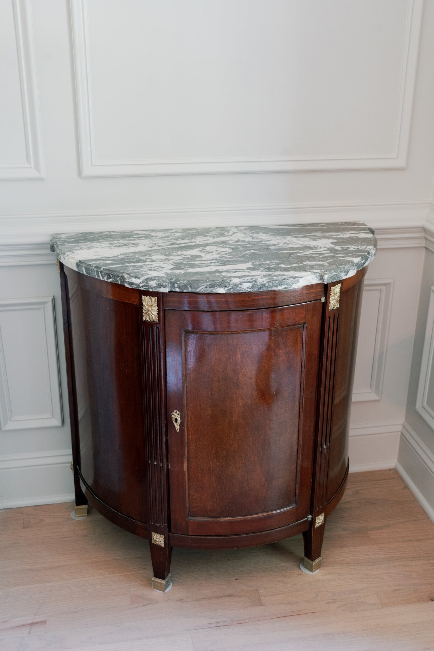 Antique French Louis XVI Style Demi-Lune Commode