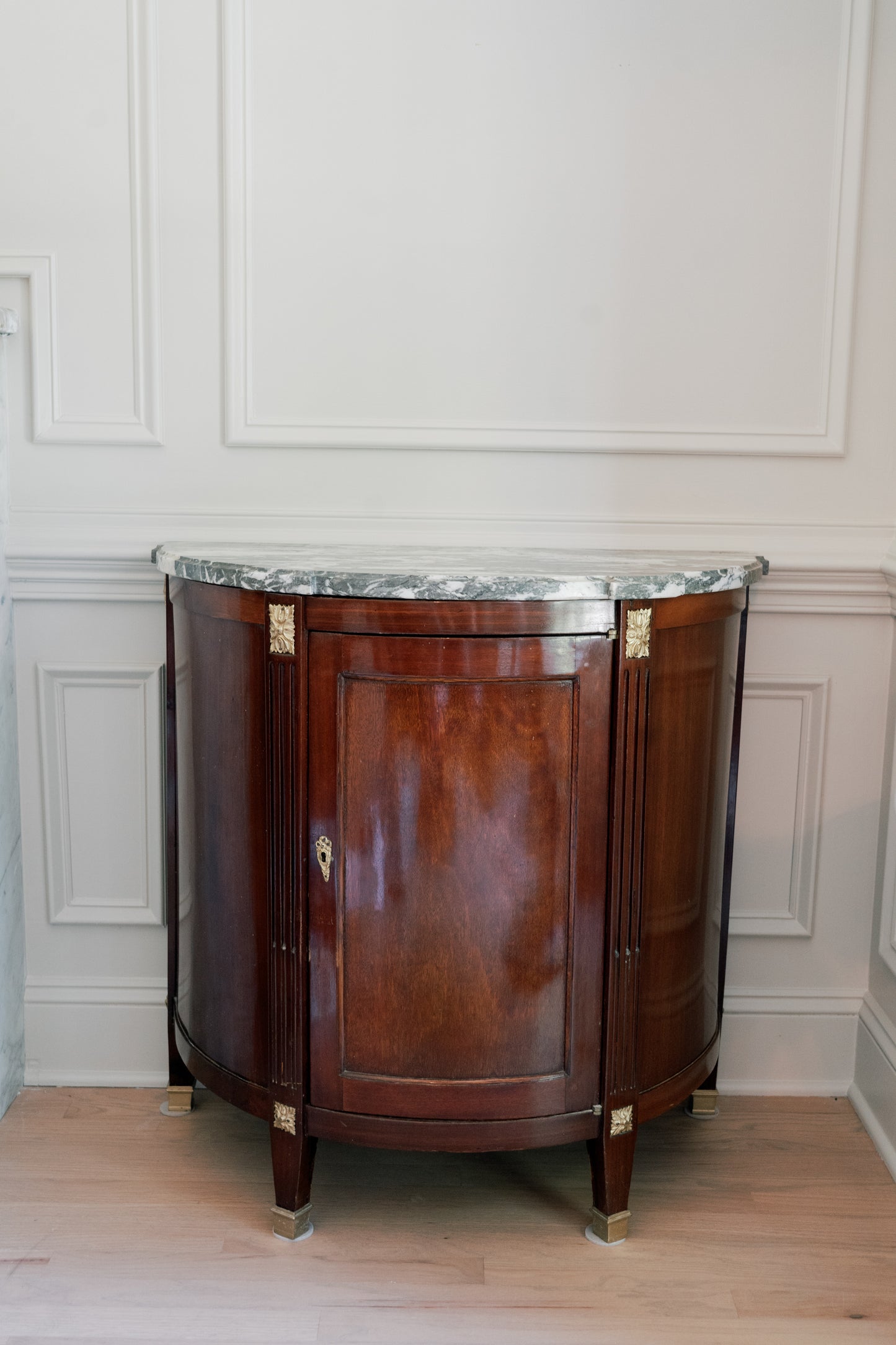 Antique French Louis XVI Style Demi-Lune Commode