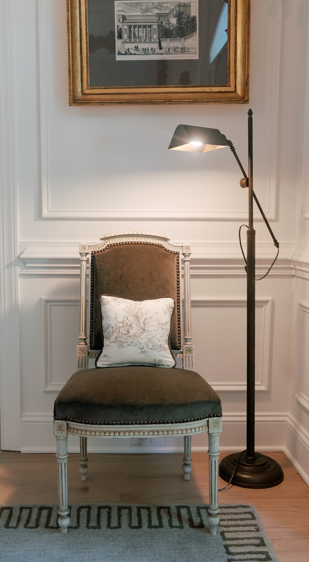 Mid-Century Adjustable Brass Floor Lamp