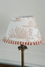 8" Tan & Ivory French Toile Oval Lampshade