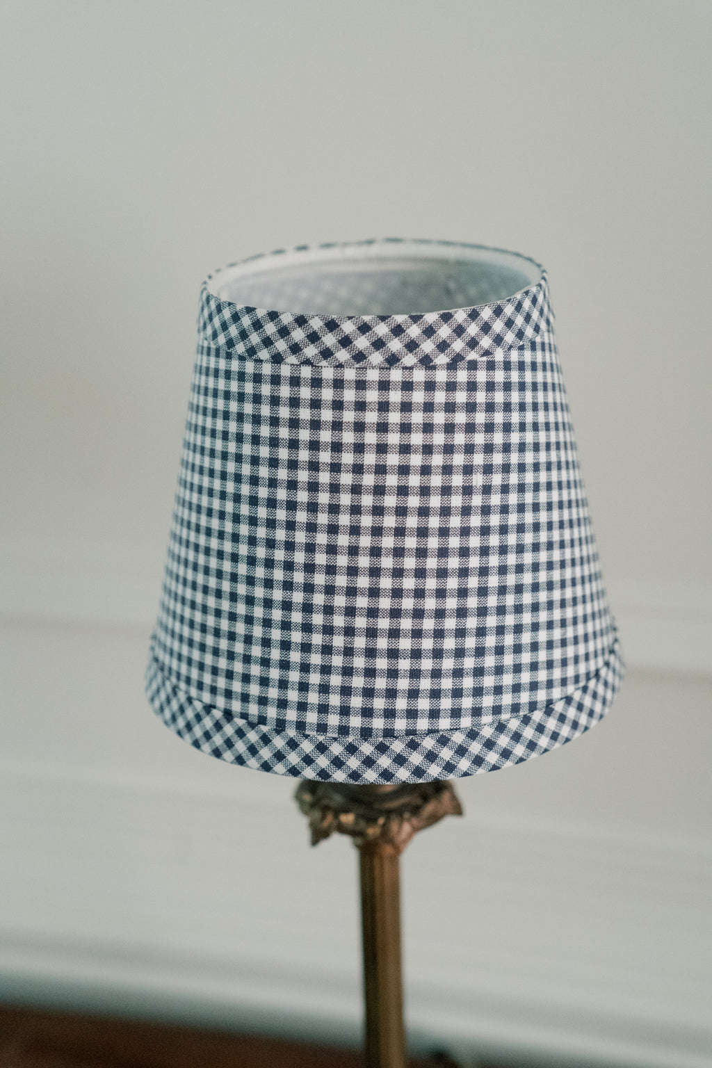 6” Navy French Gingham Empire Lampshade