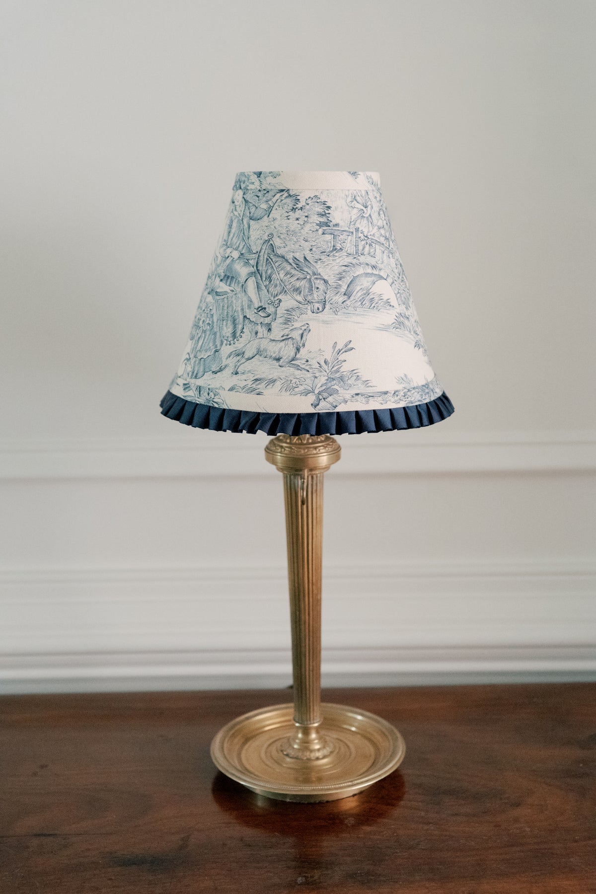 8" Navy & Cream Pastoral Toile Empire Lampshade
