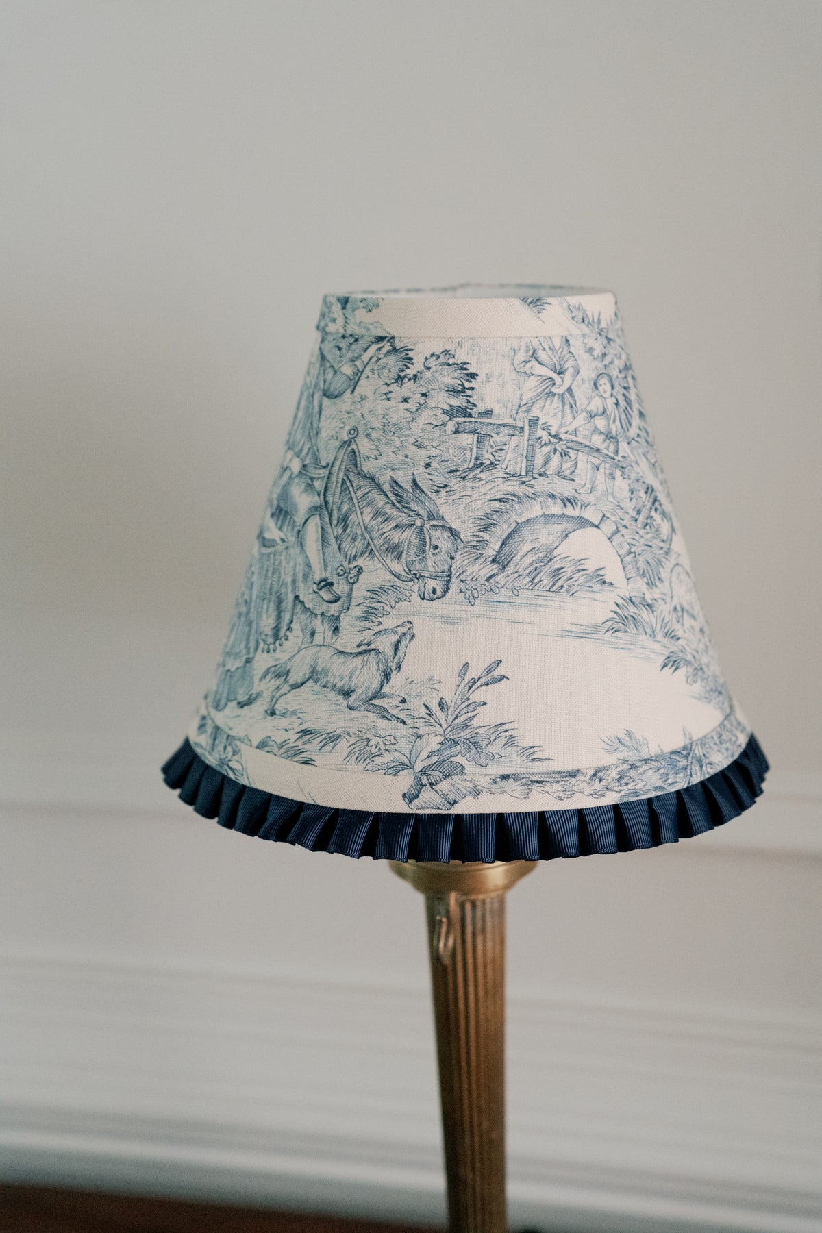 8" Navy & Cream Pastoral Toile Empire Lampshade