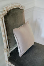 12x12 French Toile Ivory & Taupe Brown Pillow