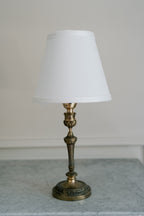 Antique French Neoclassical Brass Cordless Candlestick Lamp
