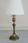 Antique French Neoclassical Brass Cordless Candlestick Lamp