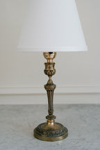 Antique French Neoclassical Brass Cordless Candlestick Lamp