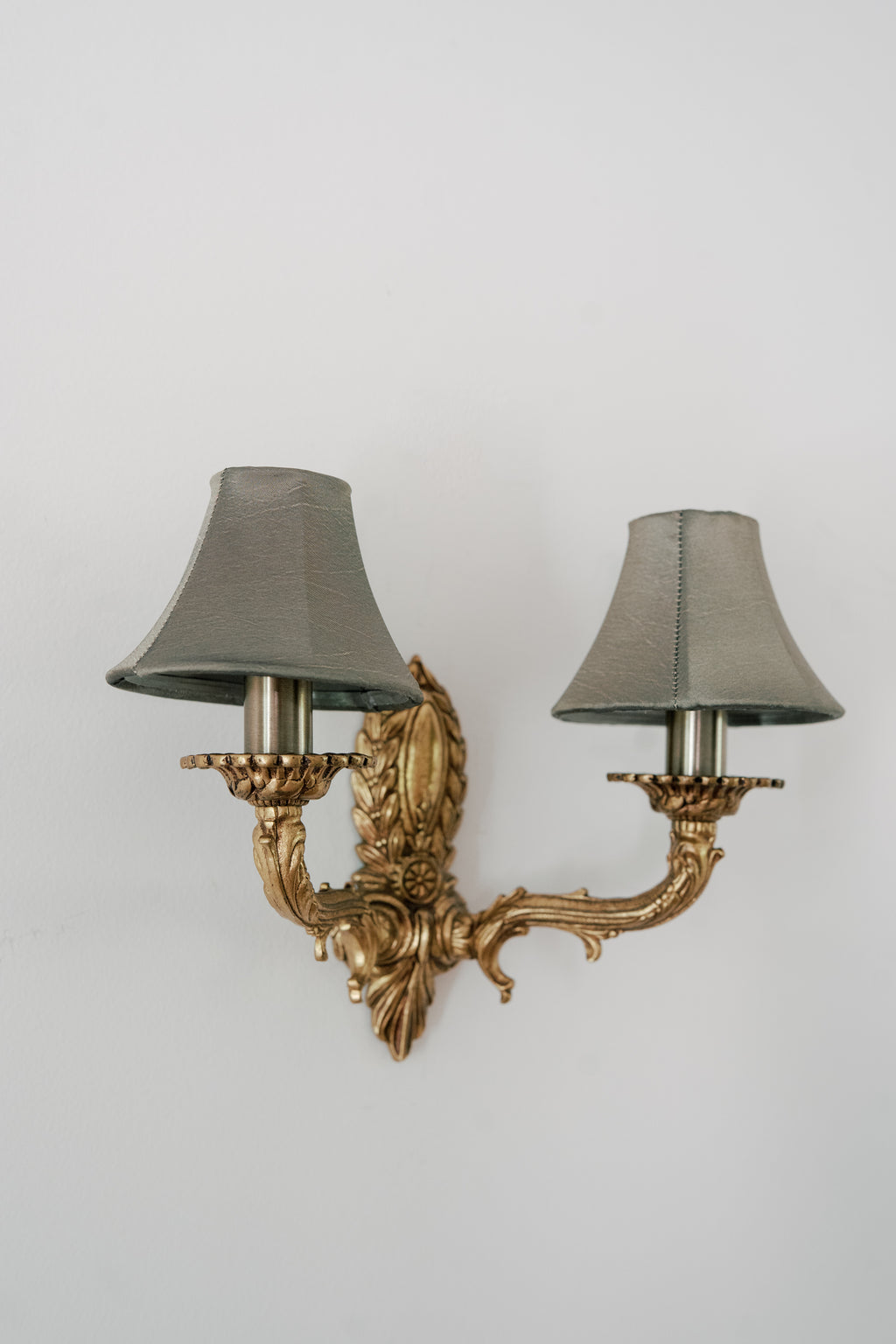 Pair of French Louis XVI Style Gilt Brass Sconces