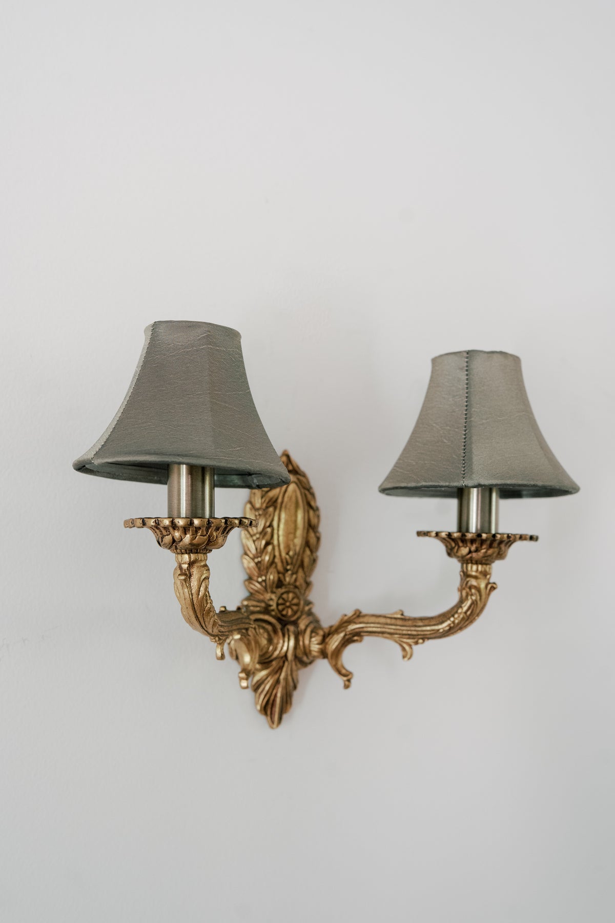 Pair of French Louis XVI Style Gilt Brass Sconces