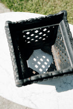 Antique French Painted Cast Iron Lattice Jardinière