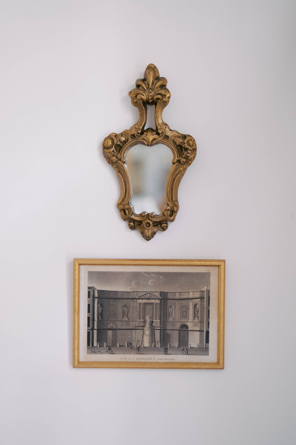 19th-Century French Louis XV-Style Giltwood Petite Wall Mirror