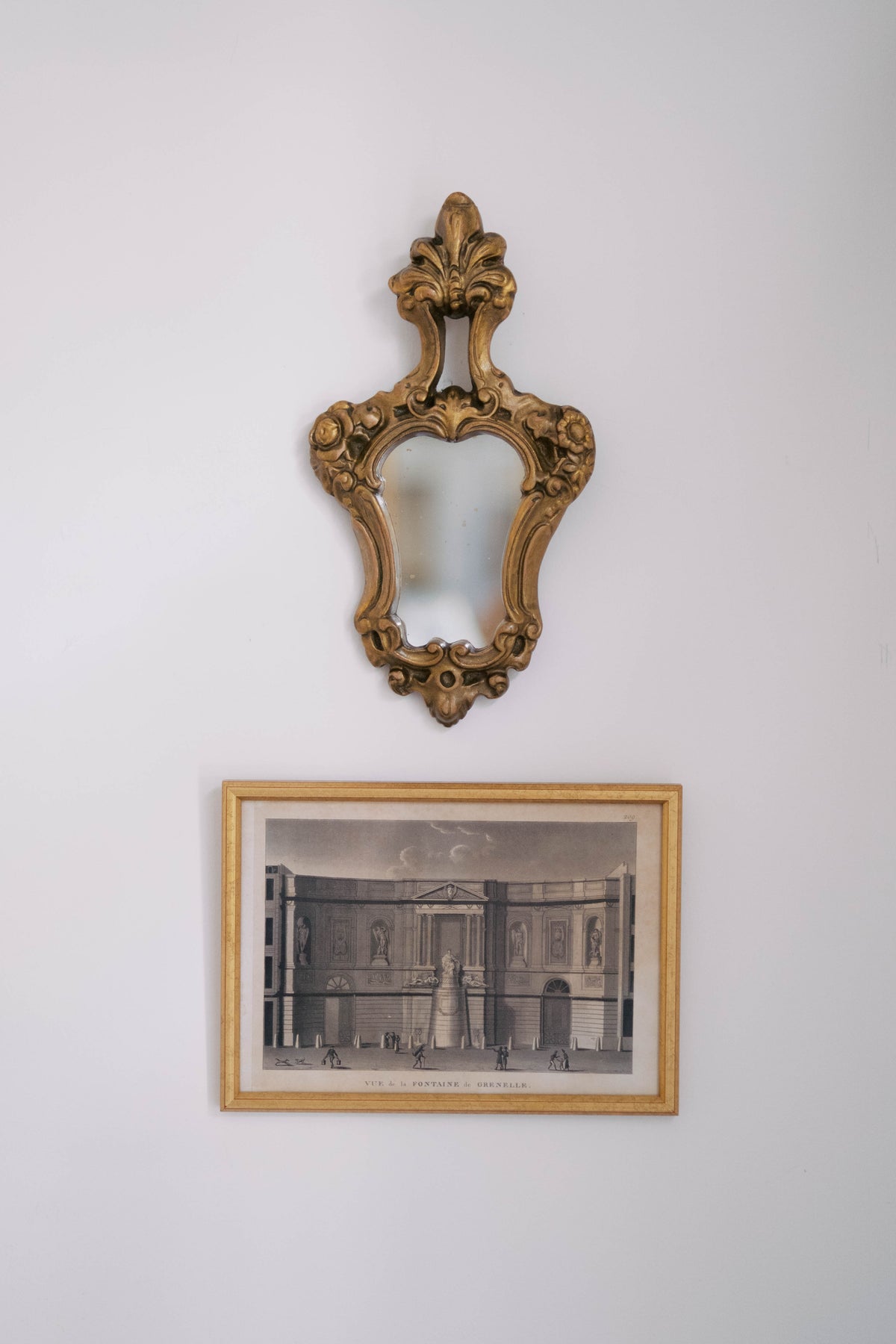 19th-Century French Louis XV-Style Giltwood Petite Wall Mirror