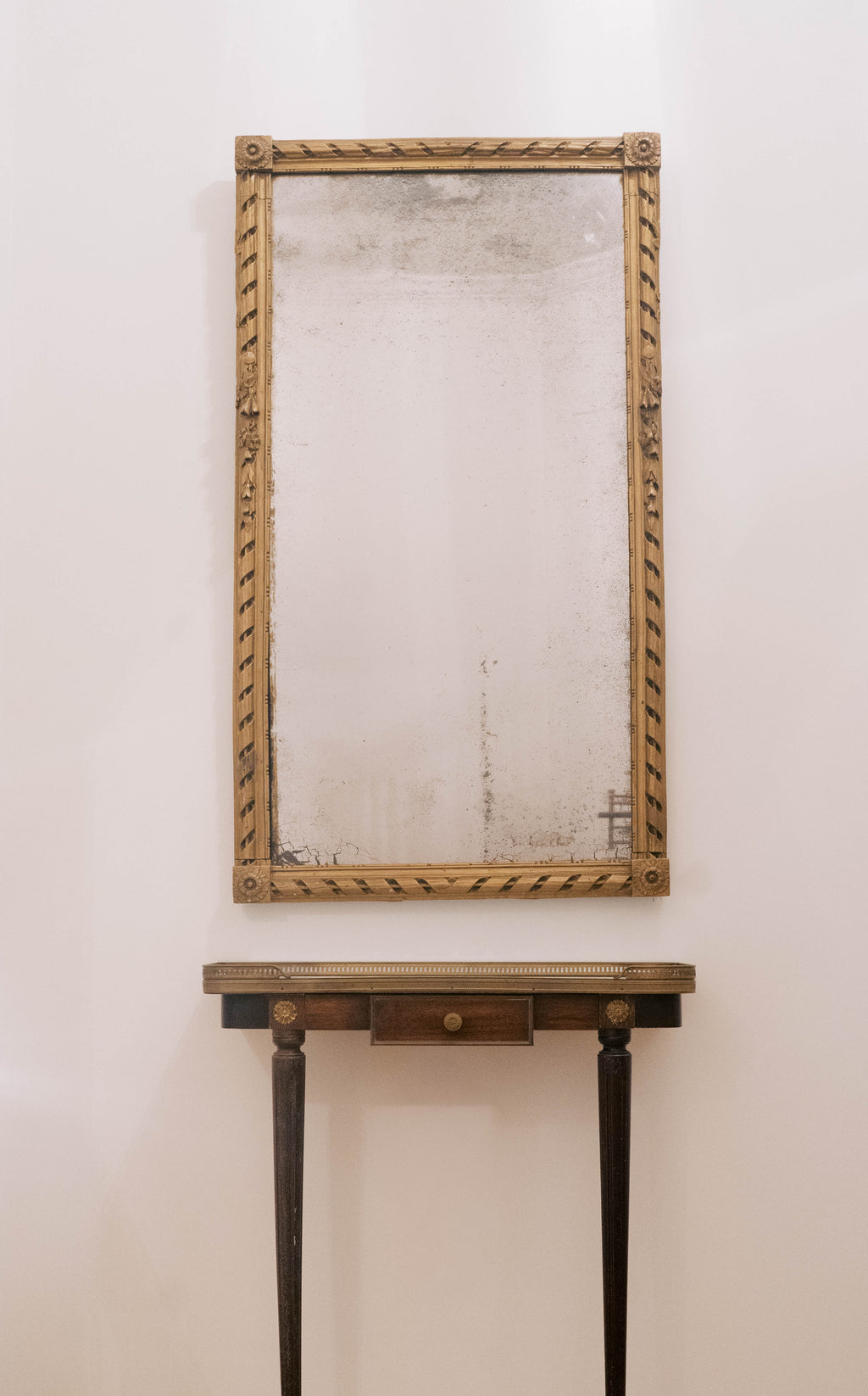 Late 18th-Century French Louis XVI Giltwood Mirror with Period Mercury Glass