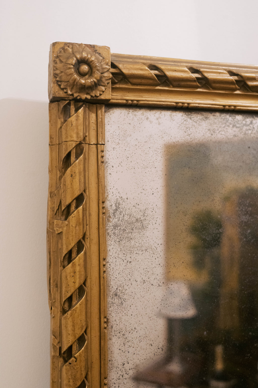 Late 18th-Century French Louis XVI Giltwood Mirror with Period Mercury Glass