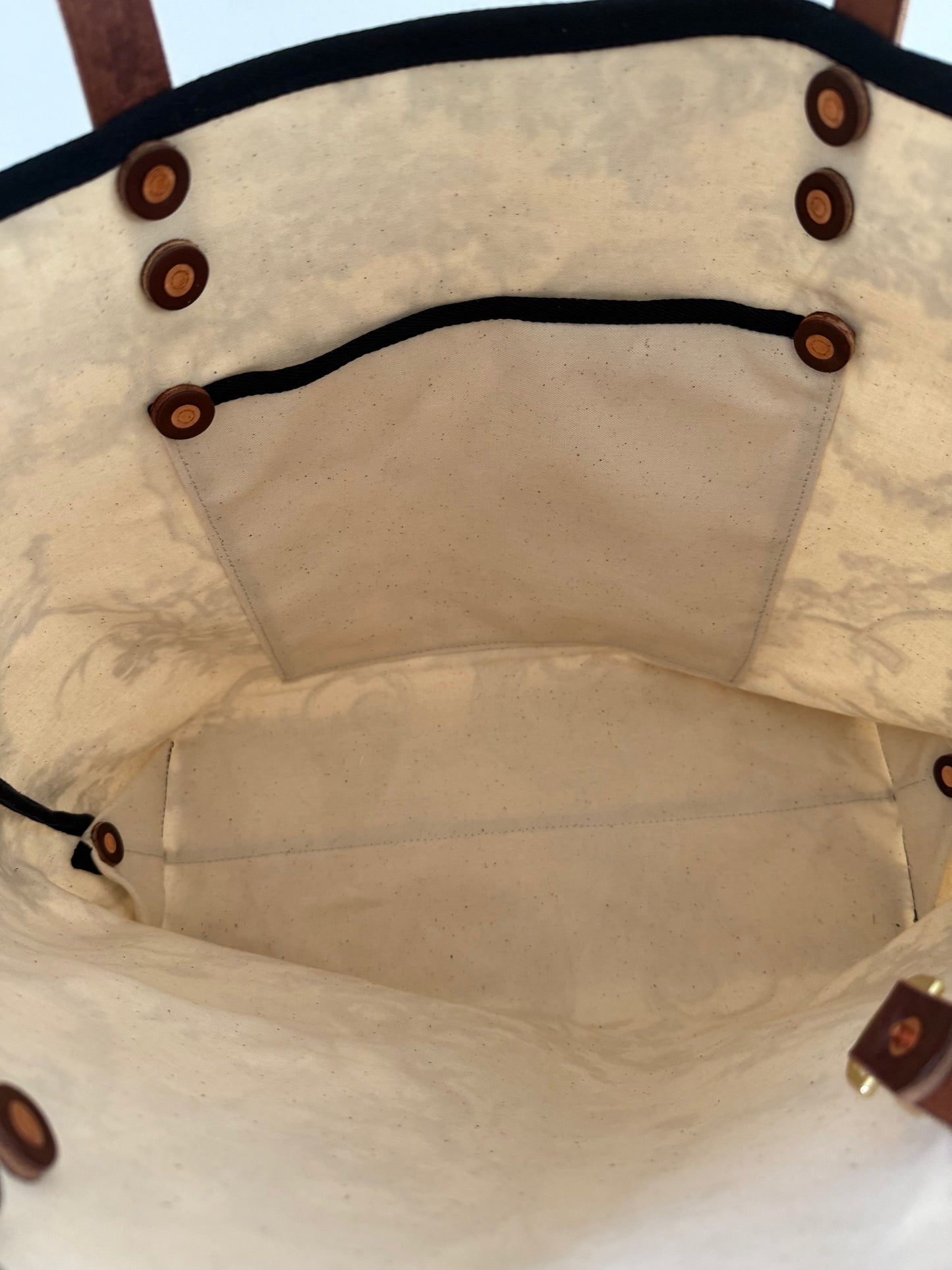 Black Toile De Jouy Large Tote