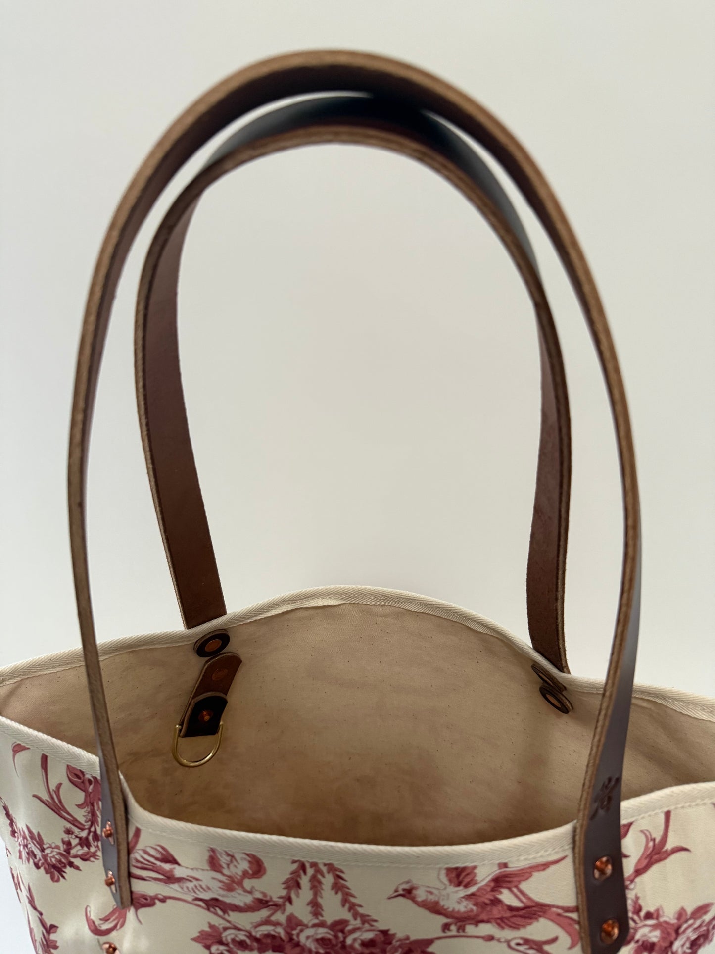 Red Toile De Jouy Large Tote