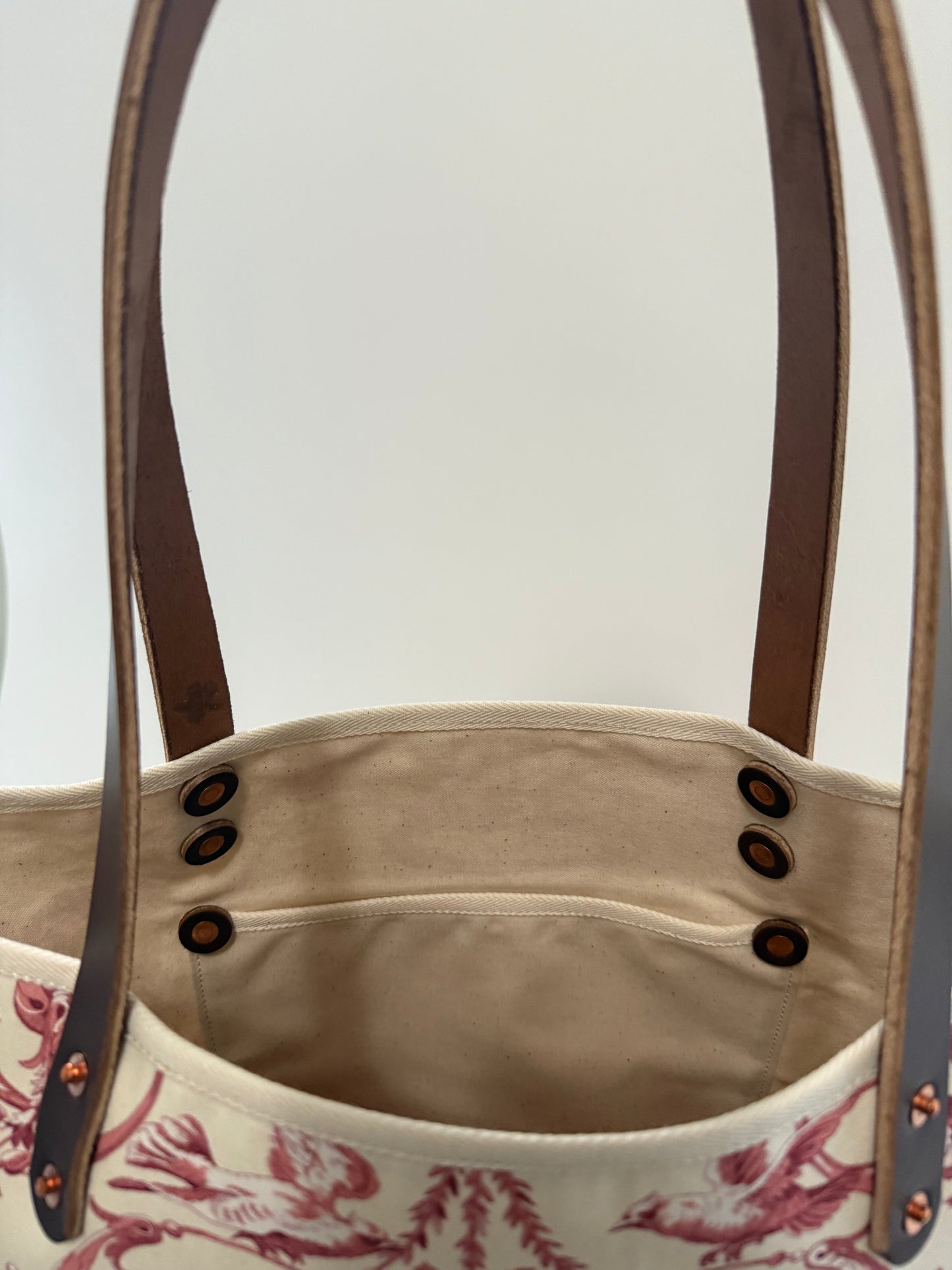 Red Toile De Jouy Large Tote