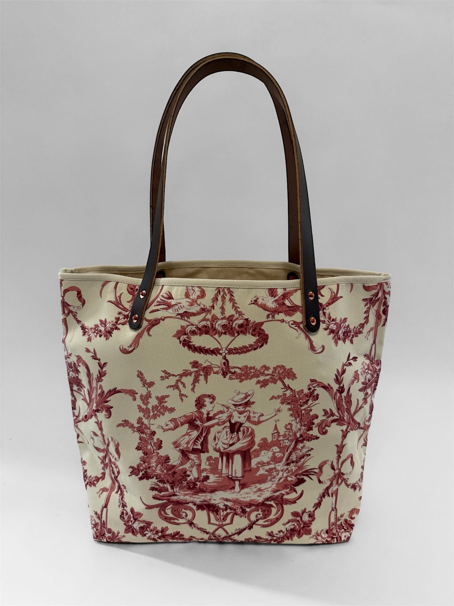 Red Toile De Jouy Large Tote