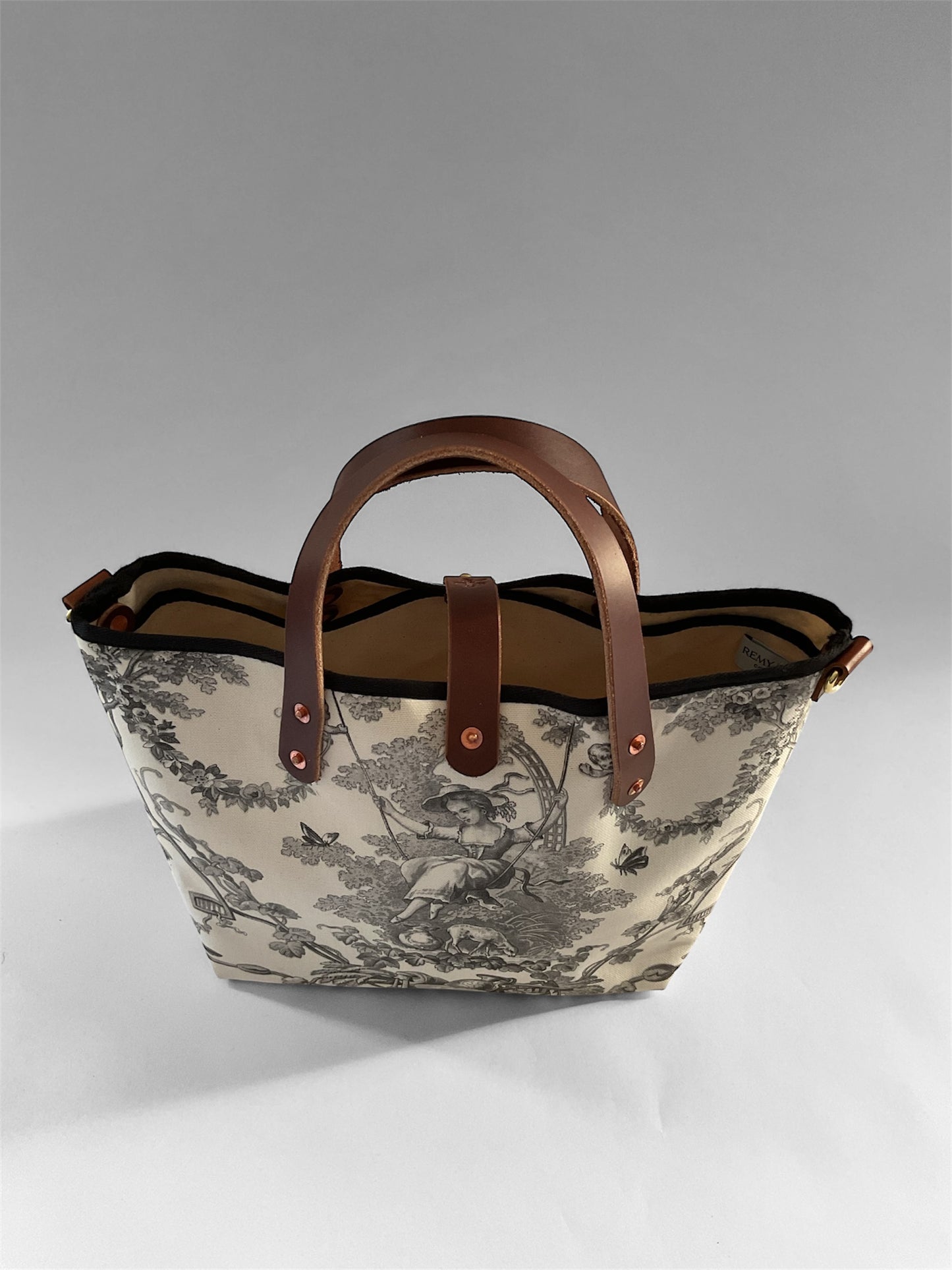 Black Toile De Jouy Small Tote