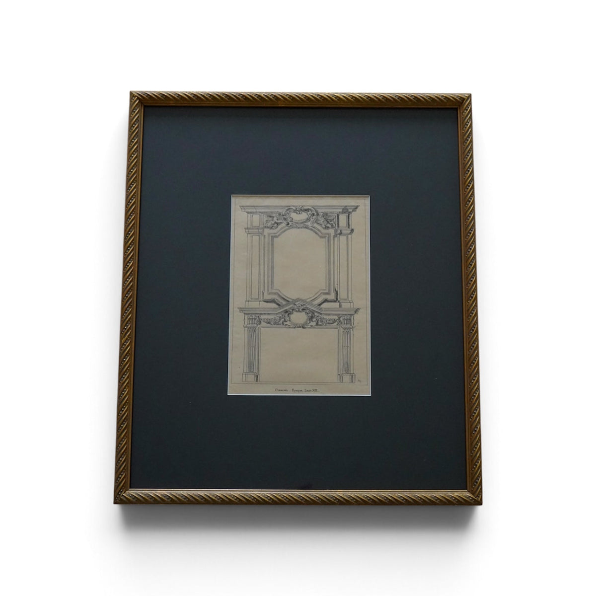 French Louis XIII Fireplace Architectural Drawing